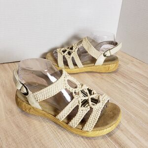 Alegria PG Lite Jena Braided Leather Sandals White Slingback Boho Women’s 7.5